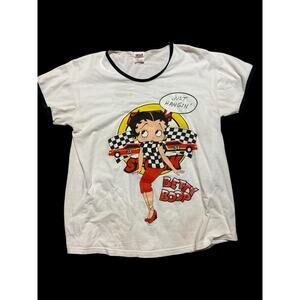 Vintage Betty Boop 1996 Anvil Just Hangin’ Racing Stock Car T-shirt Size L